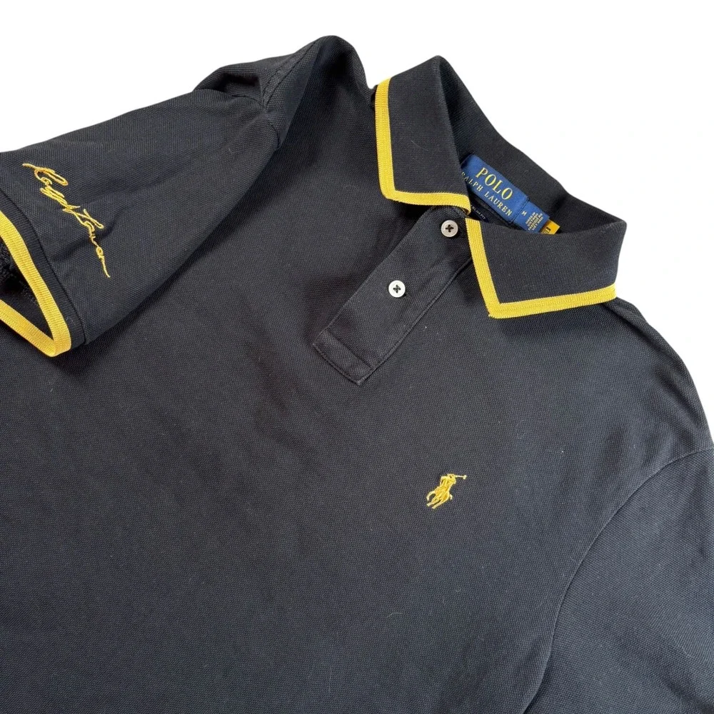 Polo Ralph Lauren Polo Shirt Mens M Black Preppy Equestrian Old Money Academia